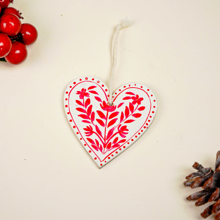 4 Pc | Handpainted Snowy Minis White Folk MDF Ornament Set