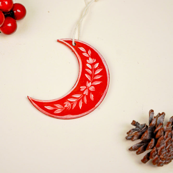 4 Pc | Handpainted Nordic Minis Red Folk MDF Ornament Set