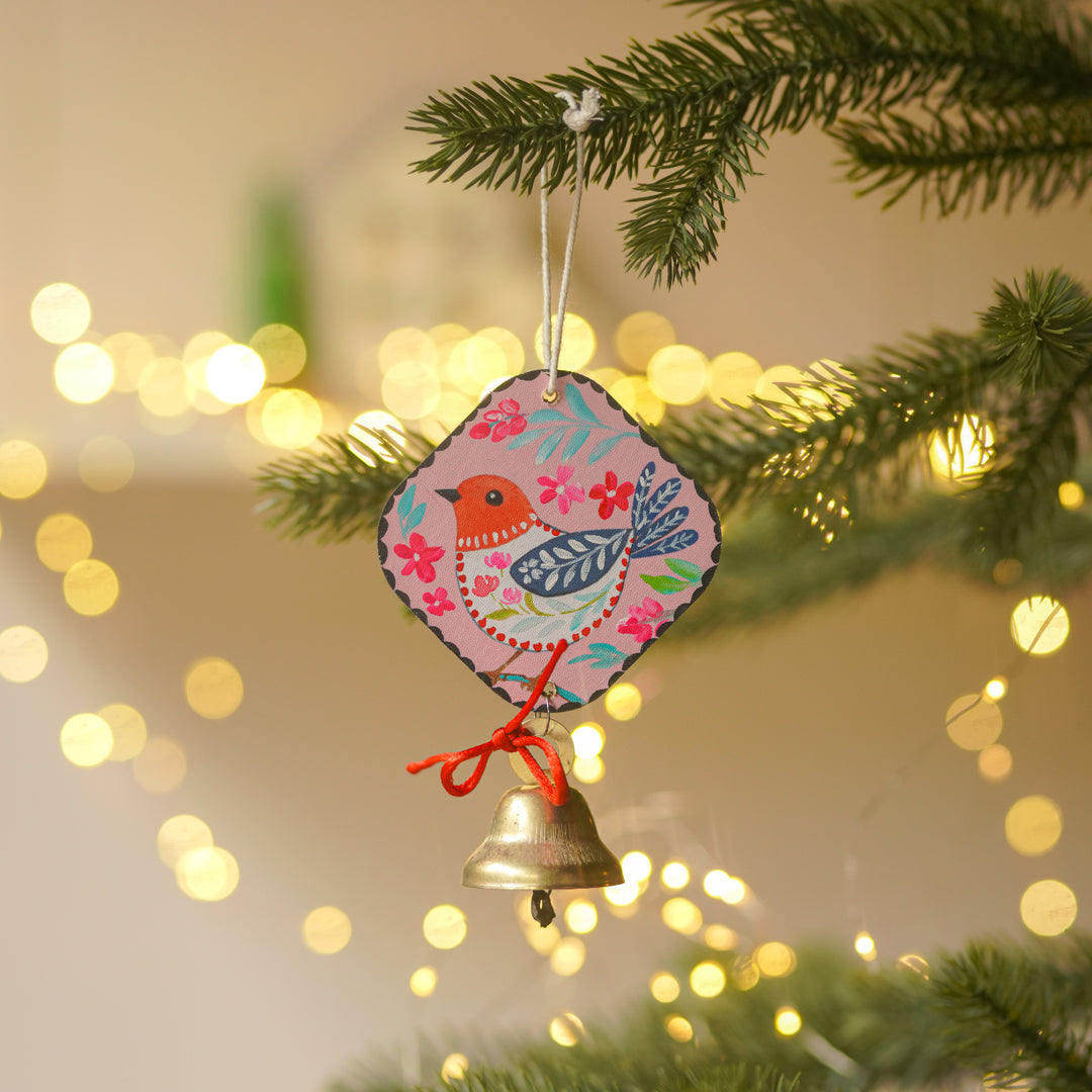 3 Pc | Handpainted Jingle Joy Trio Bell MDF Ornaments Set
