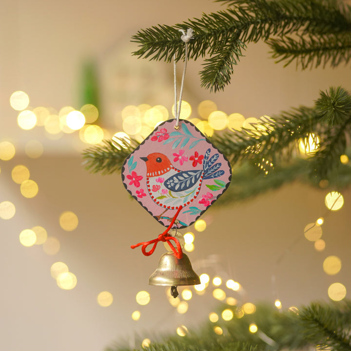 3 Pc | Handpainted Jingle Joy Trio Bell MDF Ornaments Set