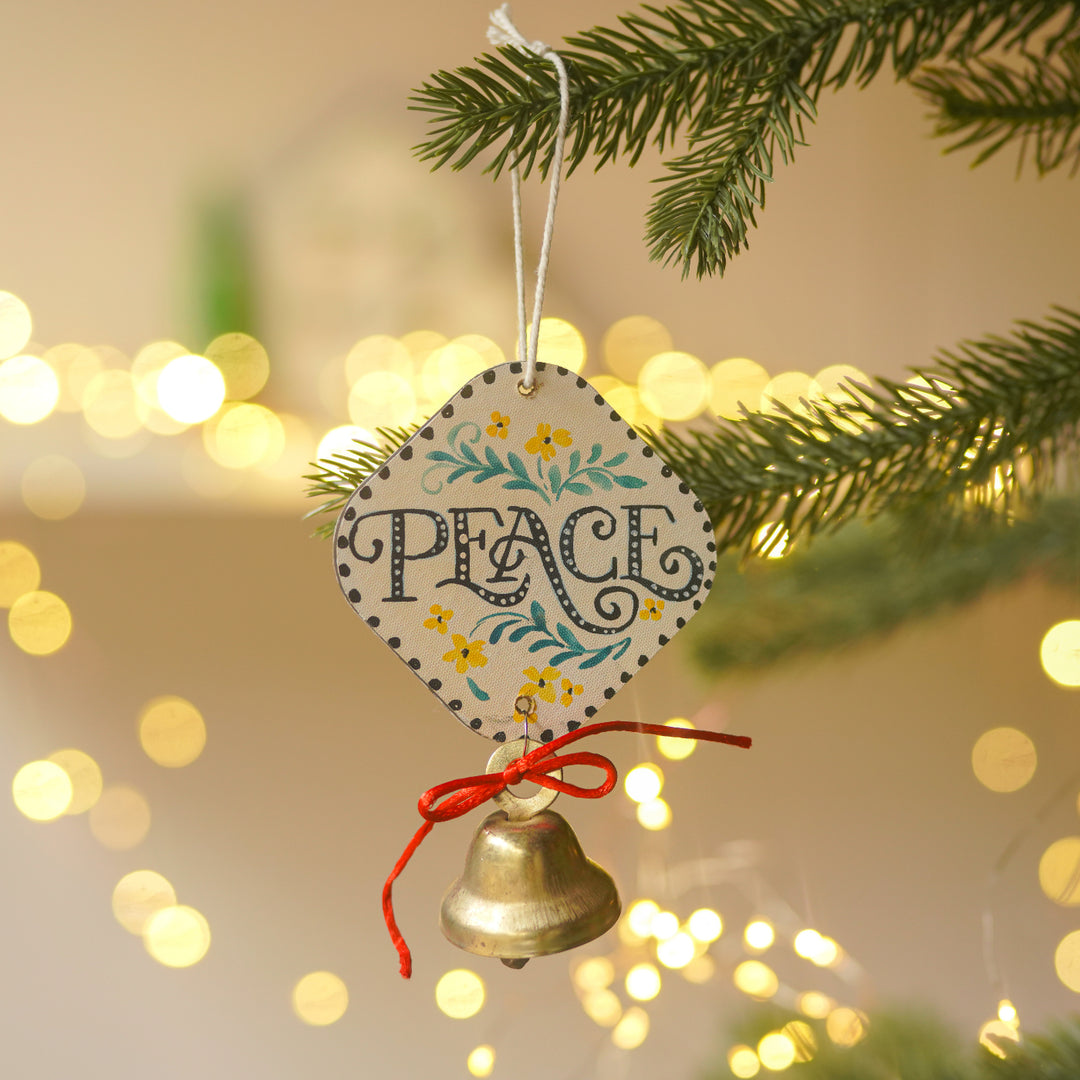 3 Pc | Handpainted Jingle Joy Trio Bell MDF Ornaments Set