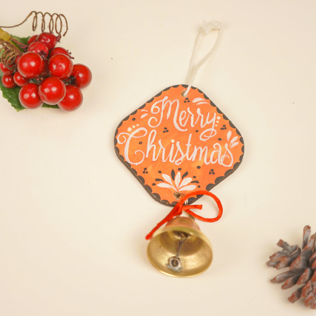 3 Pc | Handpainted  Woodland Jingle Trio Bell MDF Ornaments Set