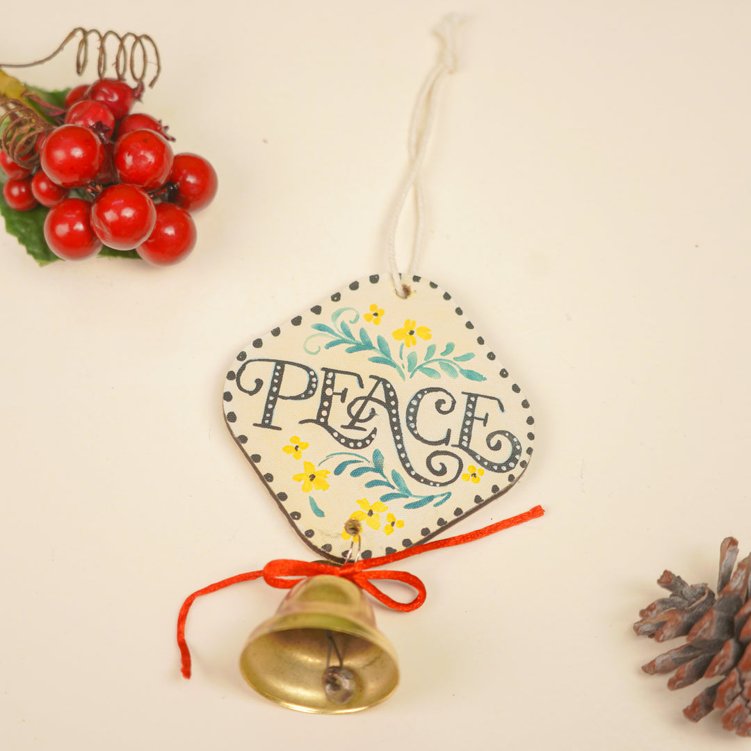 3 Pc | Handpainted Jingle Joy Trio Bell MDF Ornaments Set