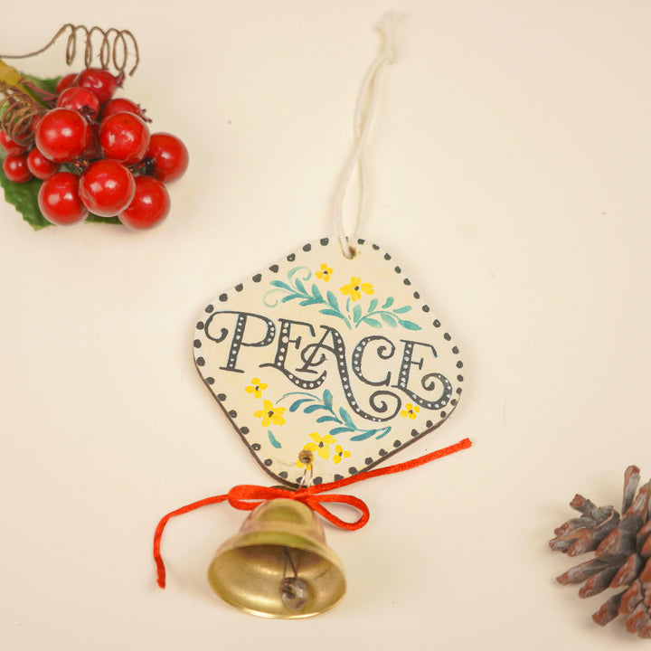3 Pc | Handpainted Jingle Joy Trio Bell MDF Ornaments Set