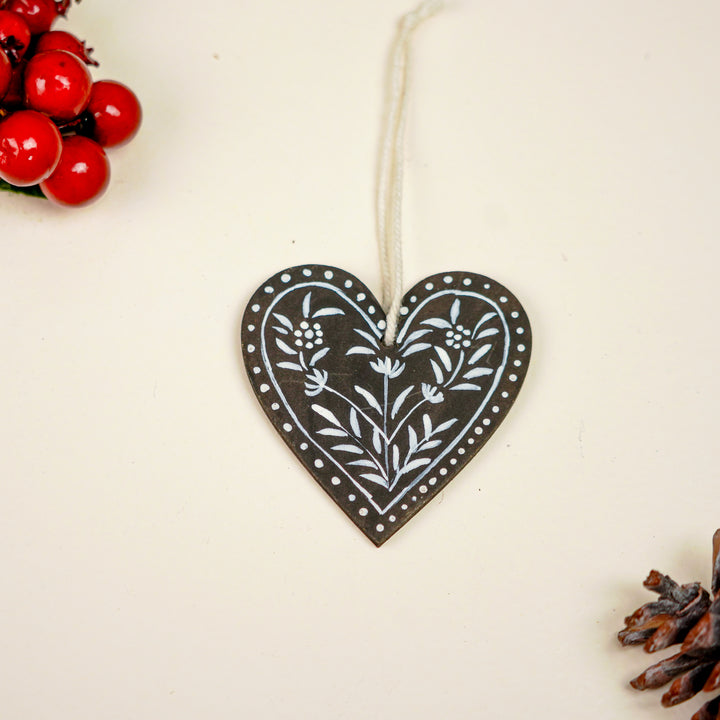 4 Pc | Handpainted Midnight Minis Black Folk MDF Ornament Set