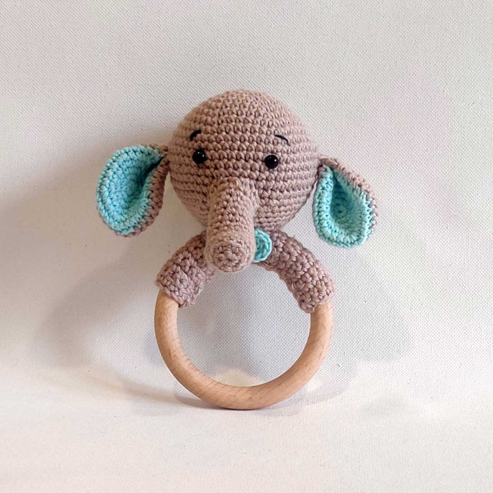 Handmade Crochet Dumbo Rattle Rakhi Gift For Siblings