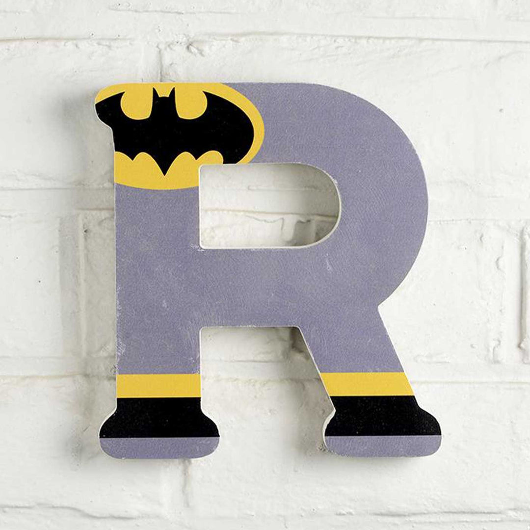 Handmade Batman Theme MDF Wood 3D Wall Letter For Kids - R