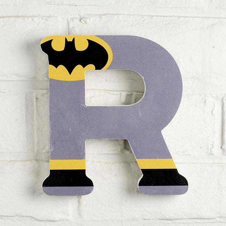 Handmade Batman Theme MDF Wood 3D Wall Letter For Kids - R