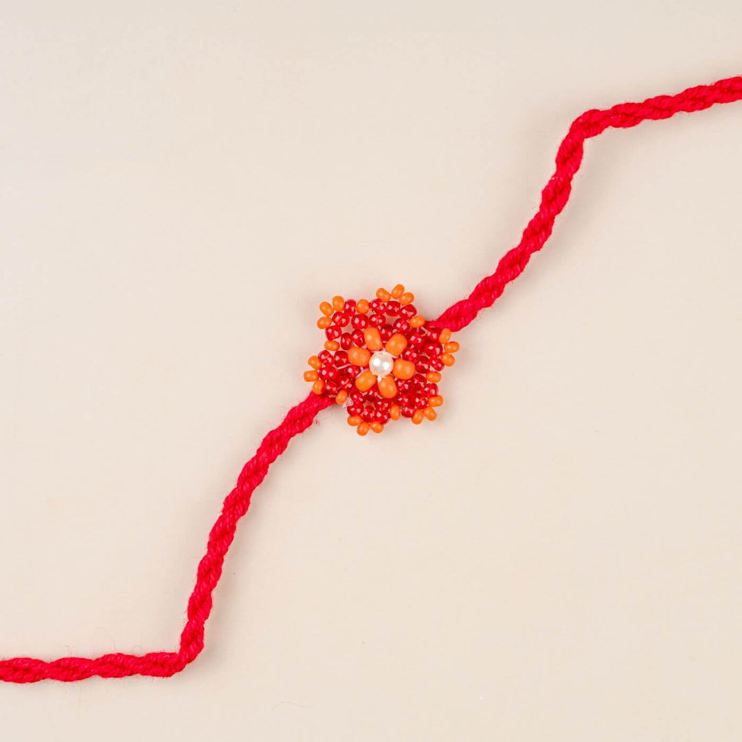 Handcrafted Glass Beads Sitara Rakhi 1 - Close-up of Bead Detail (7)