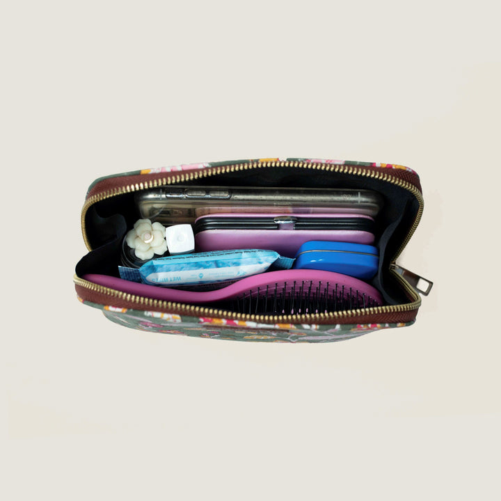 Raas Hand Block Printed Oval Pouch