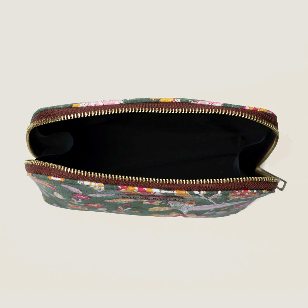 Raas Hand Block Printed Oval Pouch