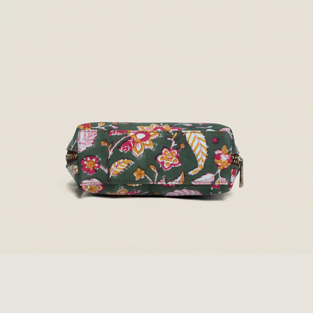 Raas Hand Block Printed Oval Pouch
