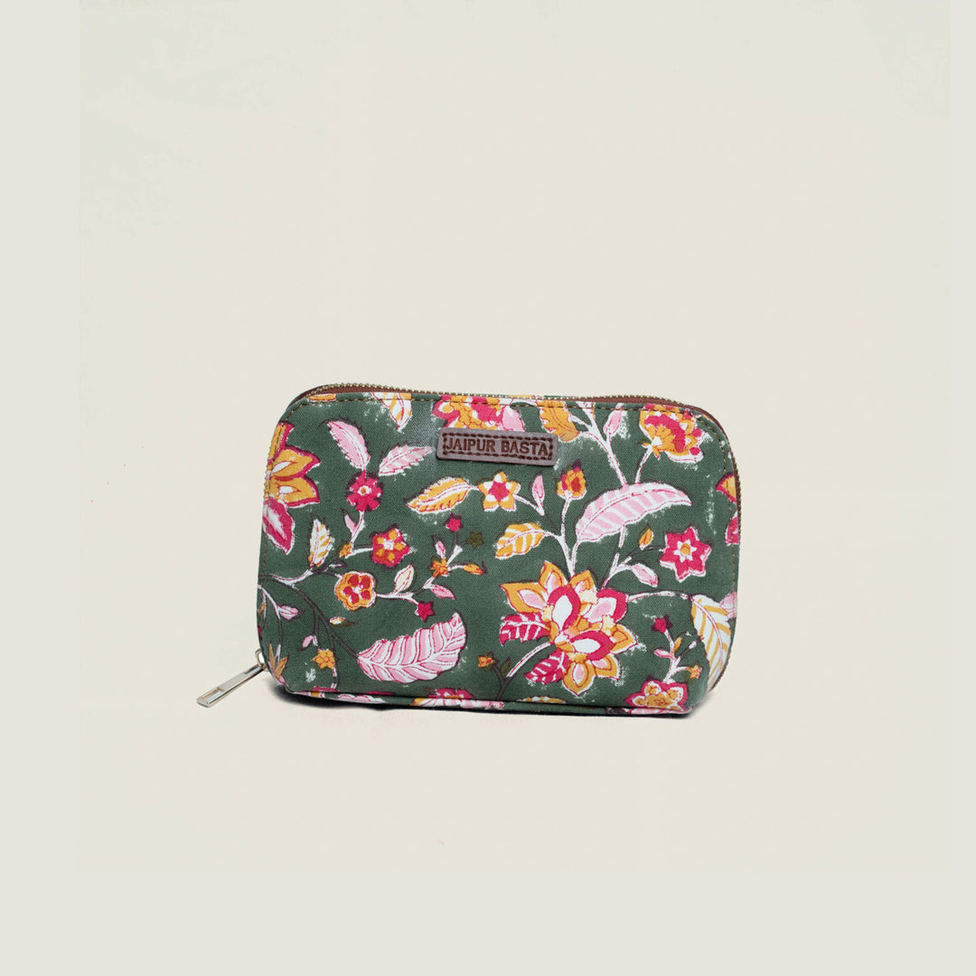 Raas Hand Block Printed Oval Pouch