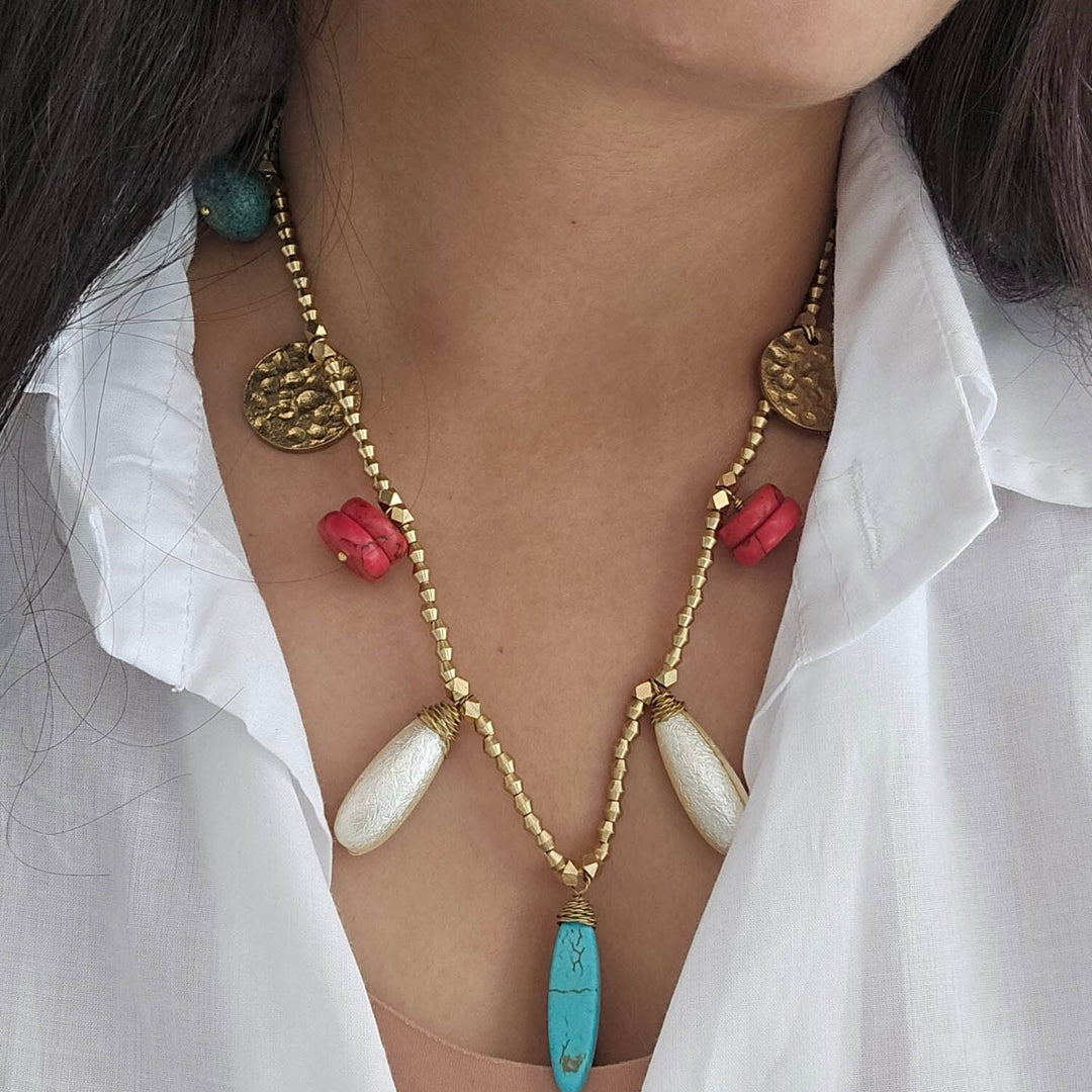 Handmade Radient Elegance Brass Necklace