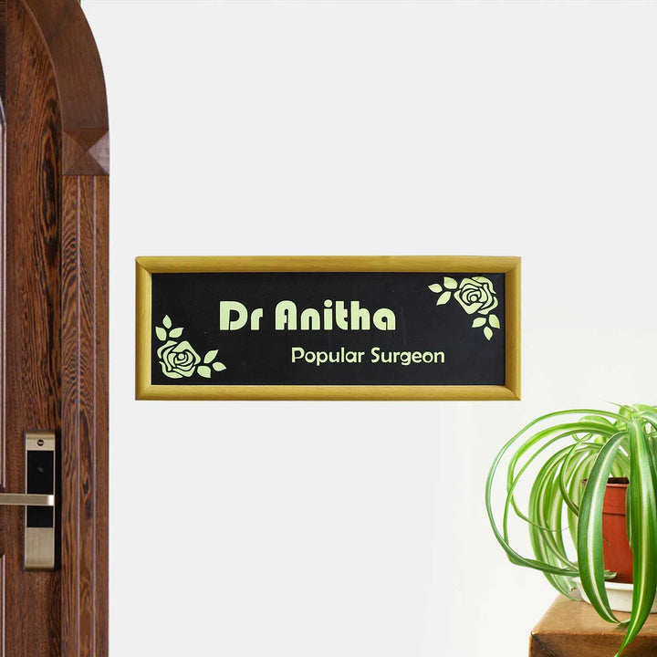 Personalized Rose Theme Name Plate