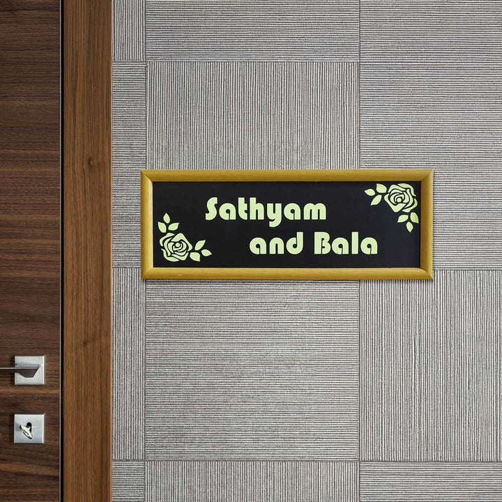 Personalized Rose Theme Name Plate