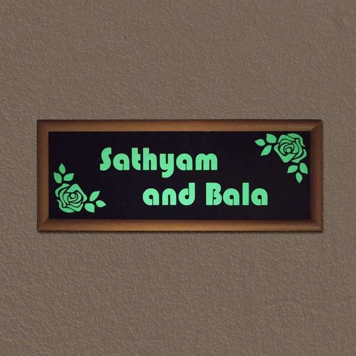Personalized Rose Theme Name Plate