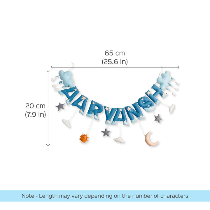 Handcrafted Personalized Cloud Theme Bunting For Kids