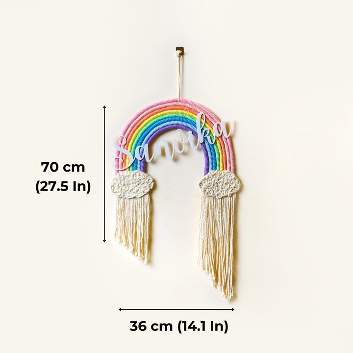 Macrame Rainbow Personalized Nameplate For Kids