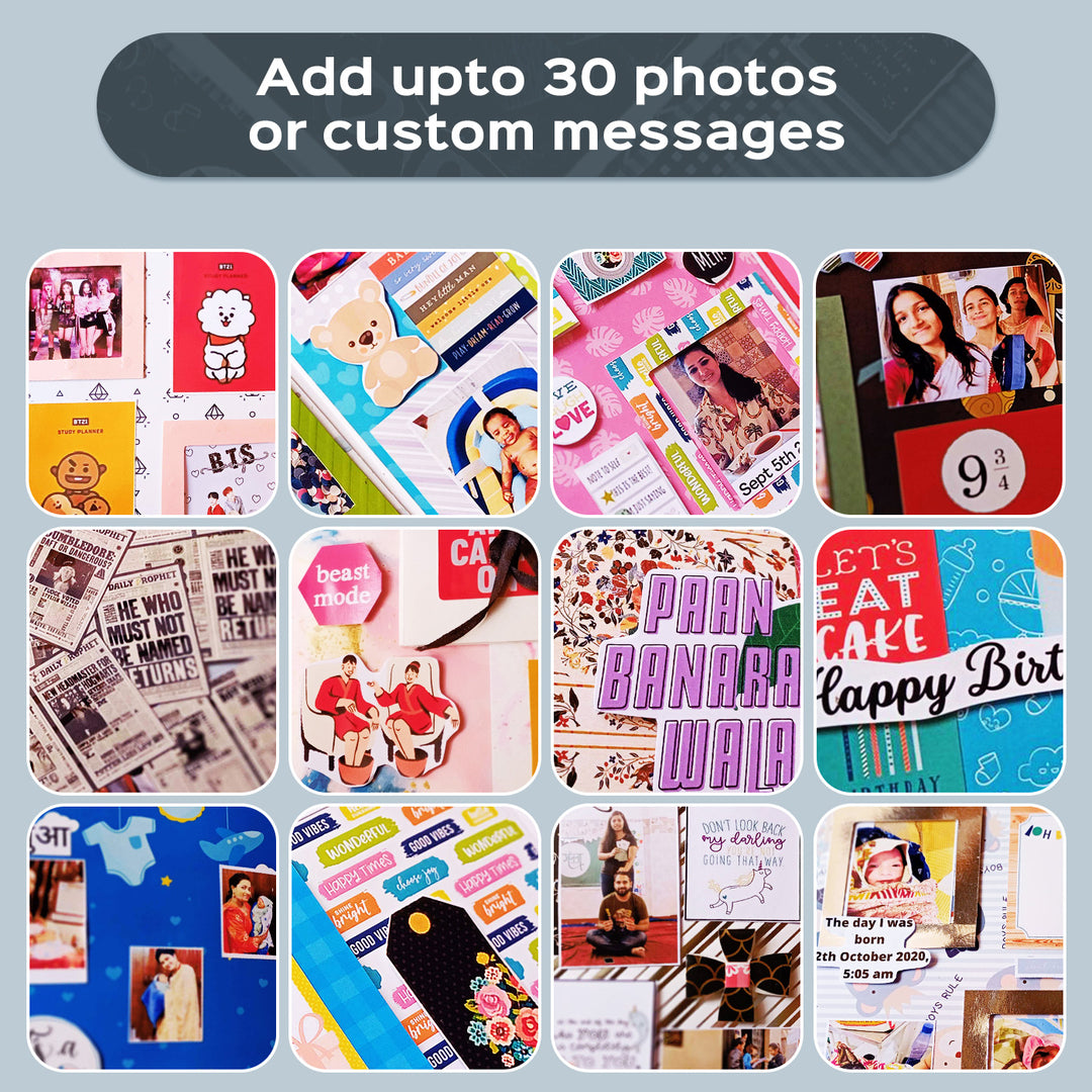 Handcrafted Floral Wedding Anniversary Scrapbook Personalized With Your Photos & Messages