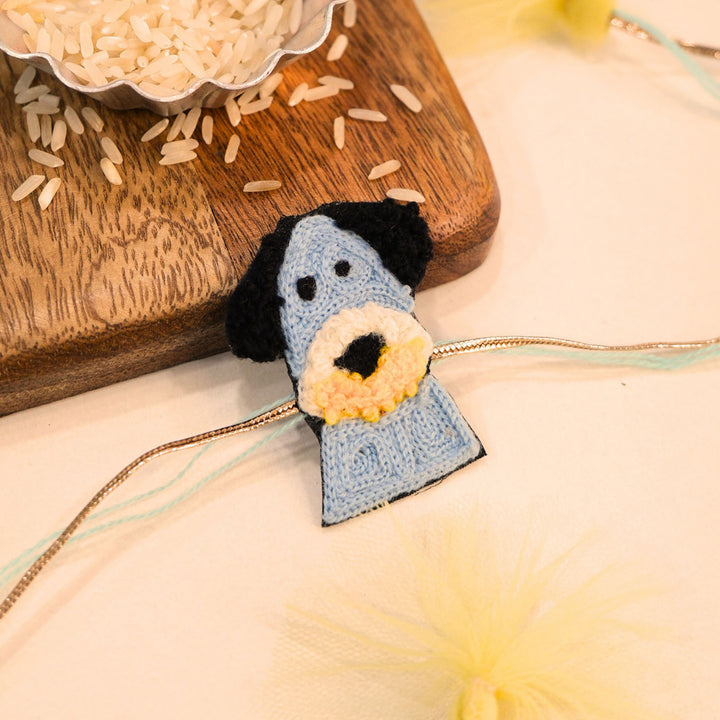 Handmade Thread Embroidered "Beagle Dog" Reusable Rakhi Magnet For Brother