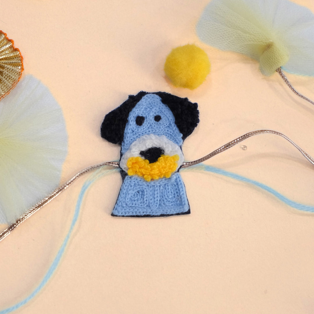 Handmade Thread Embroidered "Beagle Dog" Reusable Rakhi Magnet For Brother