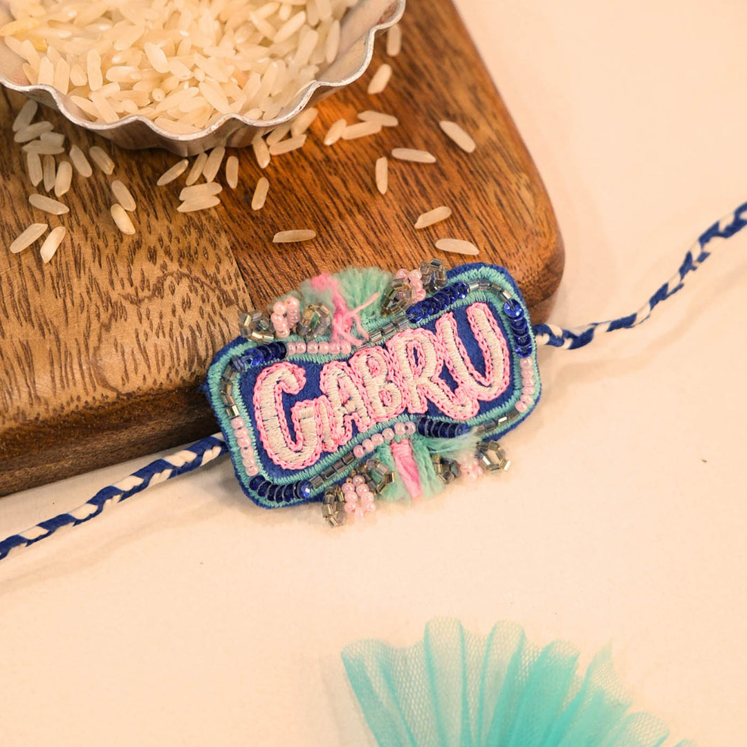Handmade Beaded "Gabru" Reusable Rakhi Magnet For Brother