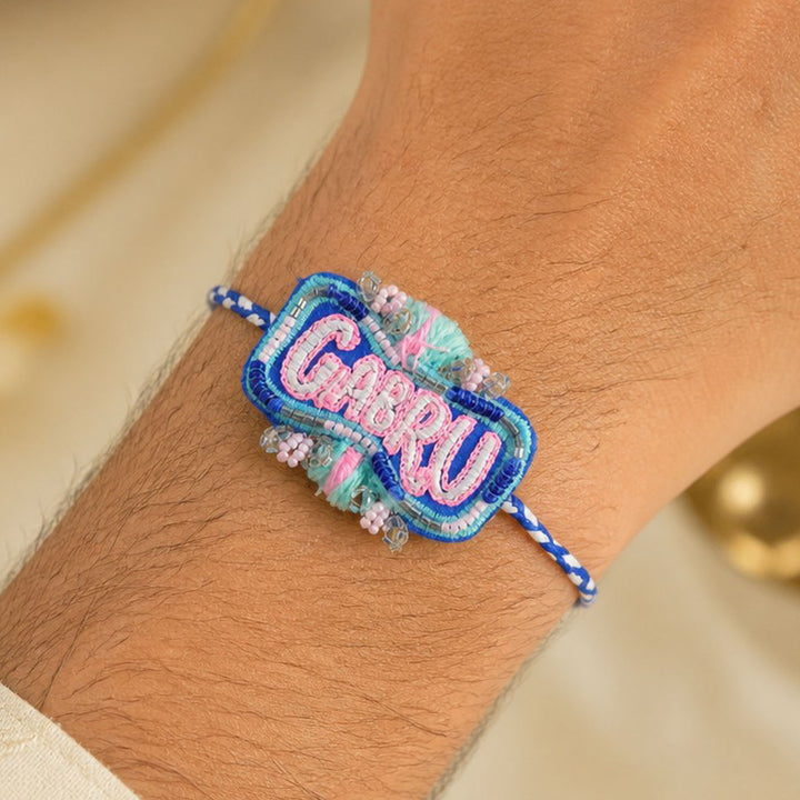 Handmade Beaded "Gabru" Reusable Rakhi Magnet For Brother