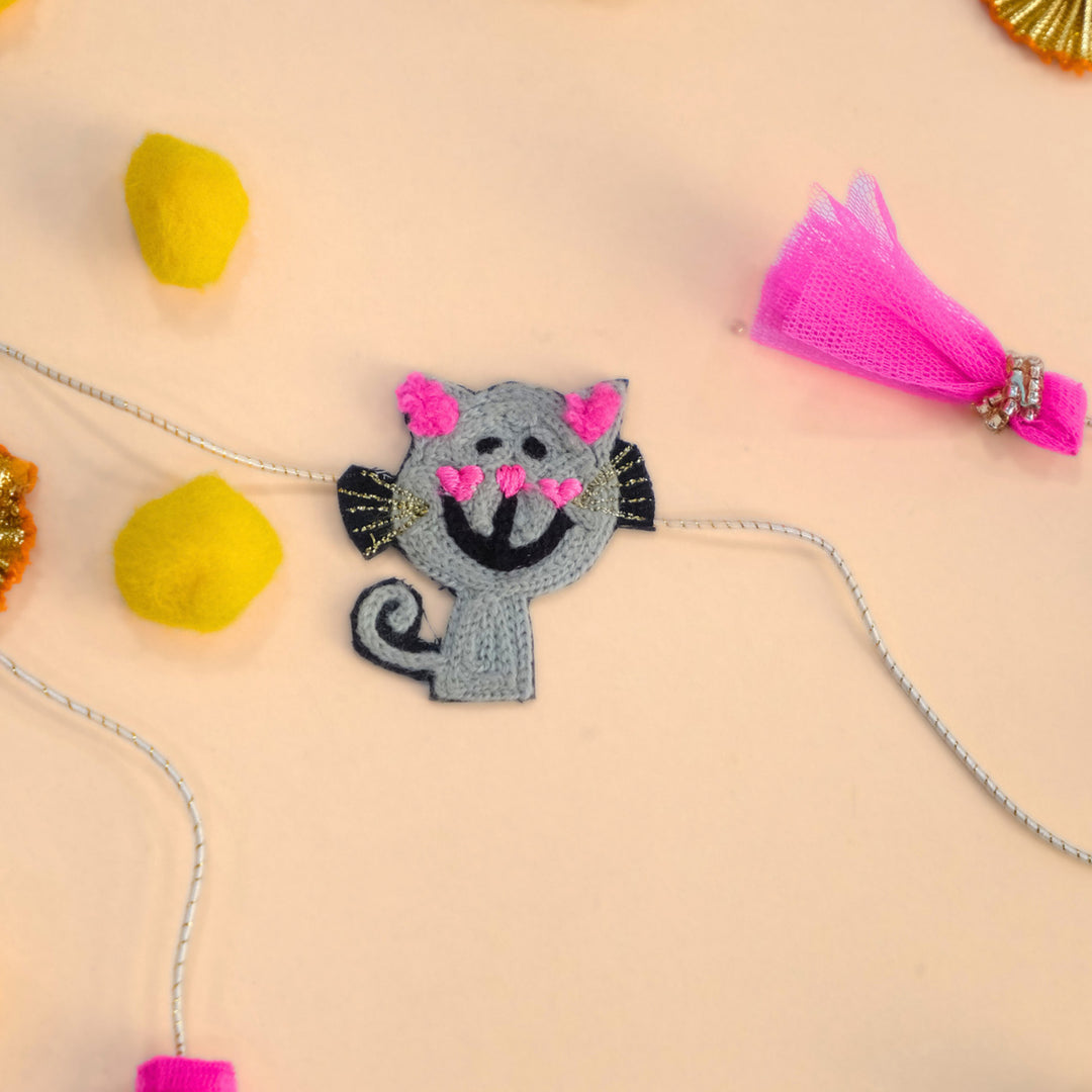 Handmade Thread Embroidered "Mickey Mouse" Reusable Rakhi Magnet For Brother