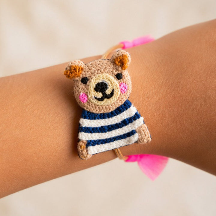 Handmade Thread Embroidered "Panda" Reusable Rakhi Magnet For Brother