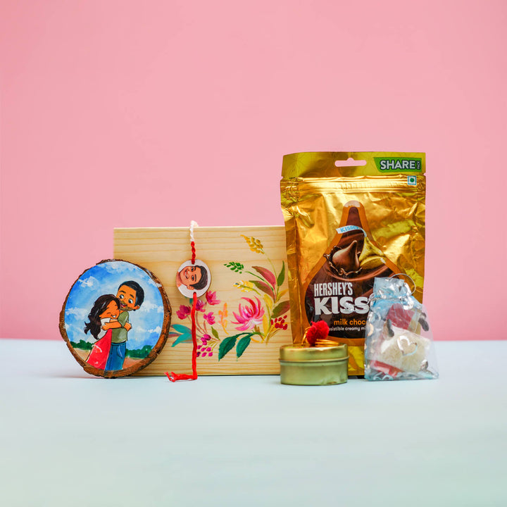 Hand-painted Rakhi Hamper With Fridge Magnet
