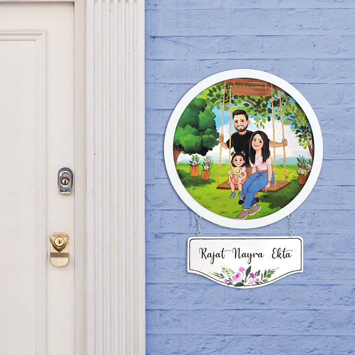 Photo Caricature Hanging Nameplate - Zwende