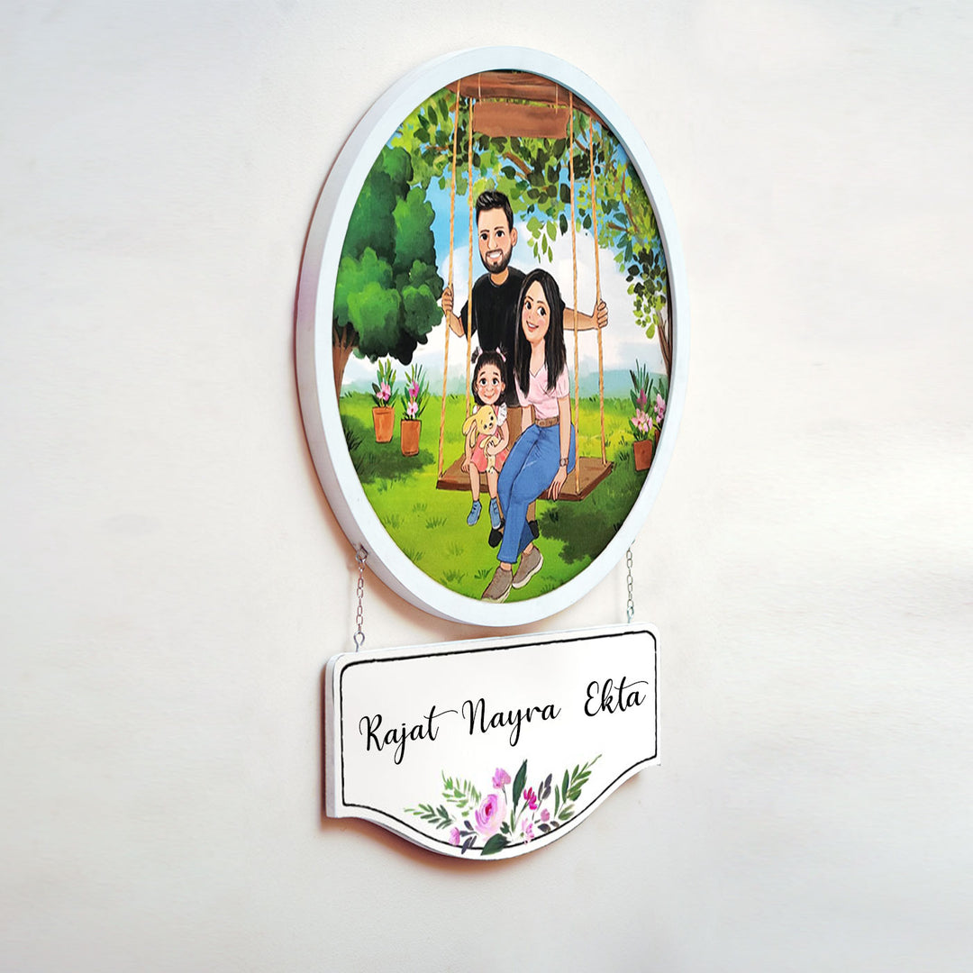 Photo Caricature Hanging Nameplate - Zwende