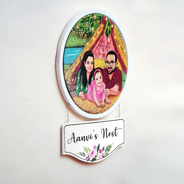 Photo Caricature Hanging Name Plate