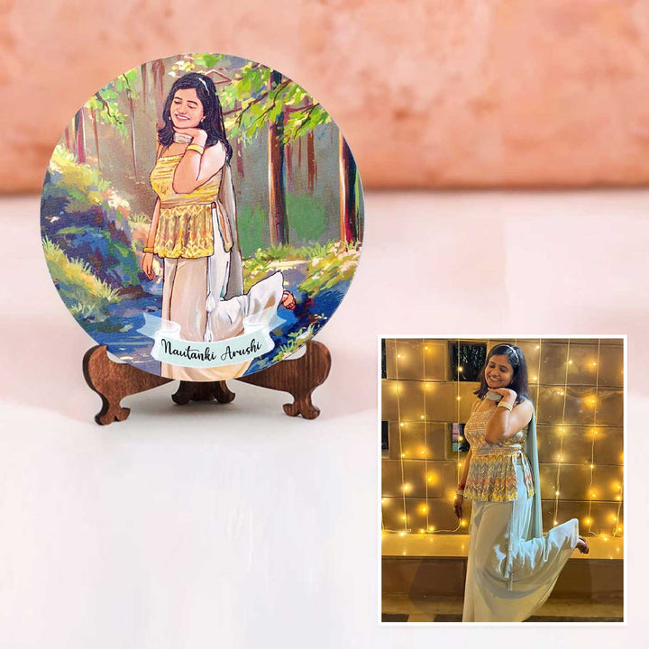 Photo Caricature Name Plate with Stand