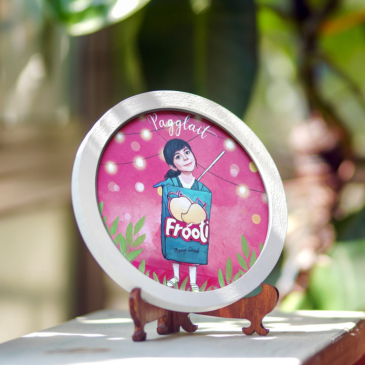 Photo Caricature Name Plate With Stand For Kids 15 - Front View on Wooden Stand (11)