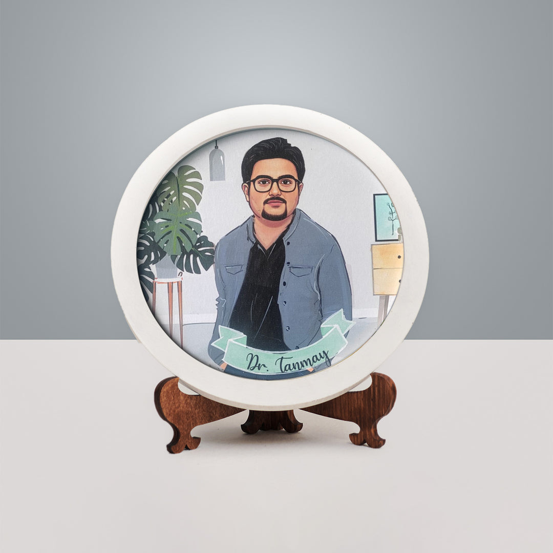 Photo Caricature Name Plate with Stand