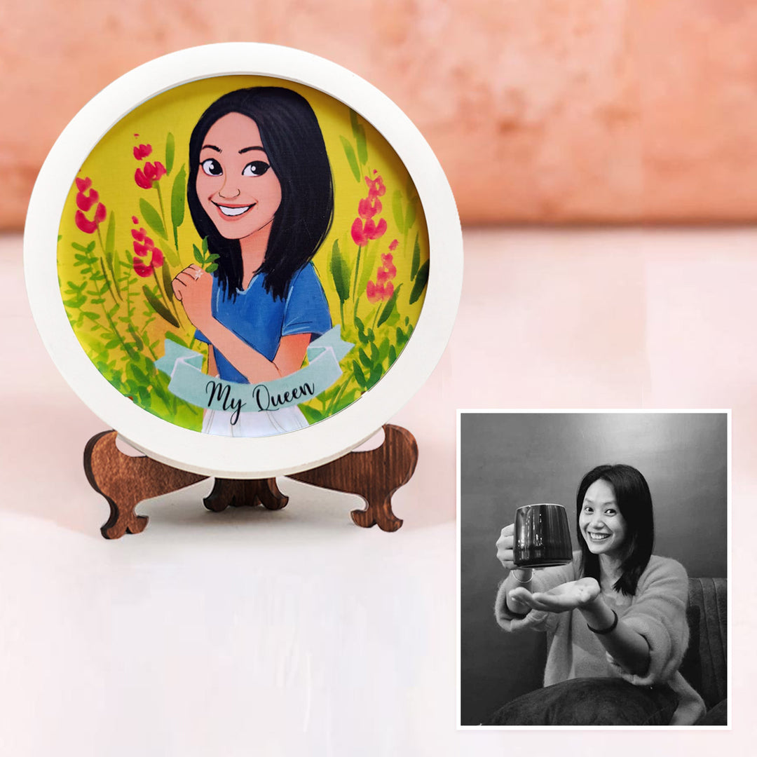 Photo Caricature Nameplate with Stand