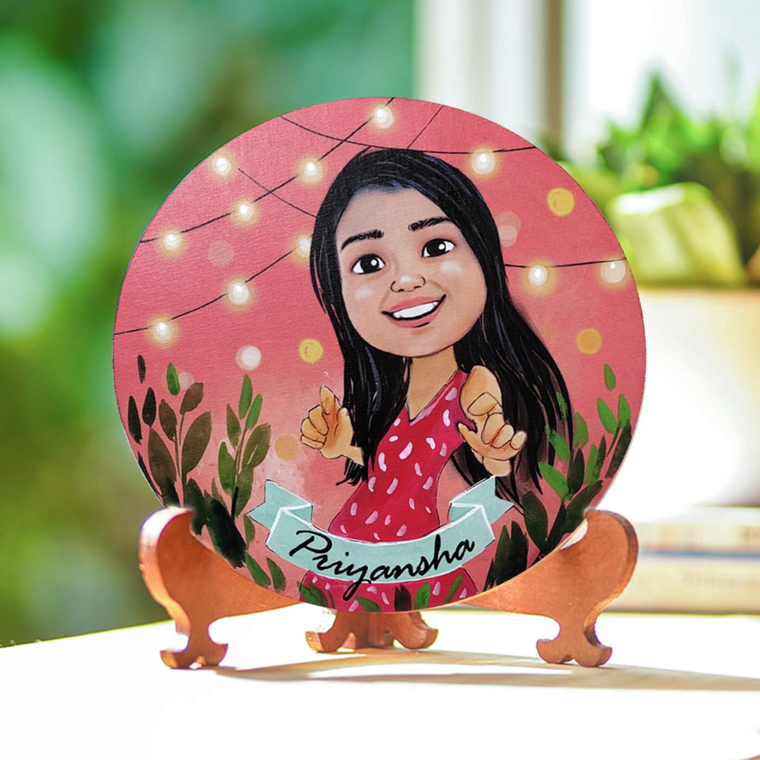 Photo Caricature Nameplate with Stand