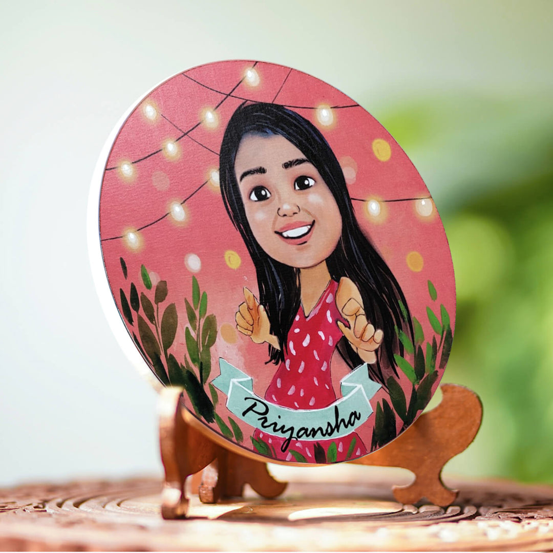 Photo Caricature Nameplate with Stand