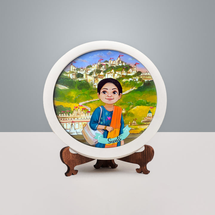 Photo Caricature Nameplate with Stand