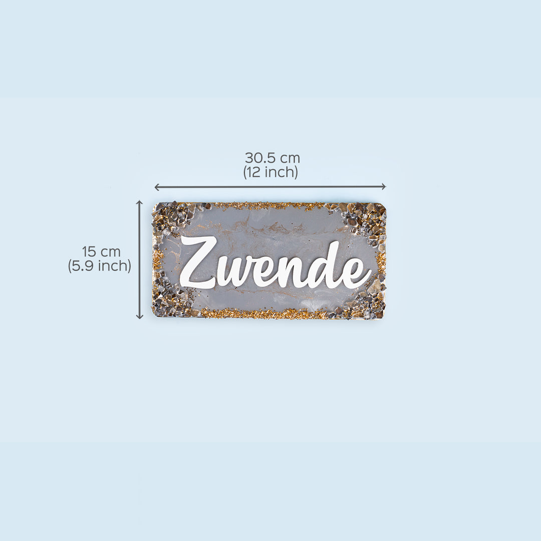 Handcrafted Resin Grey Nameplate