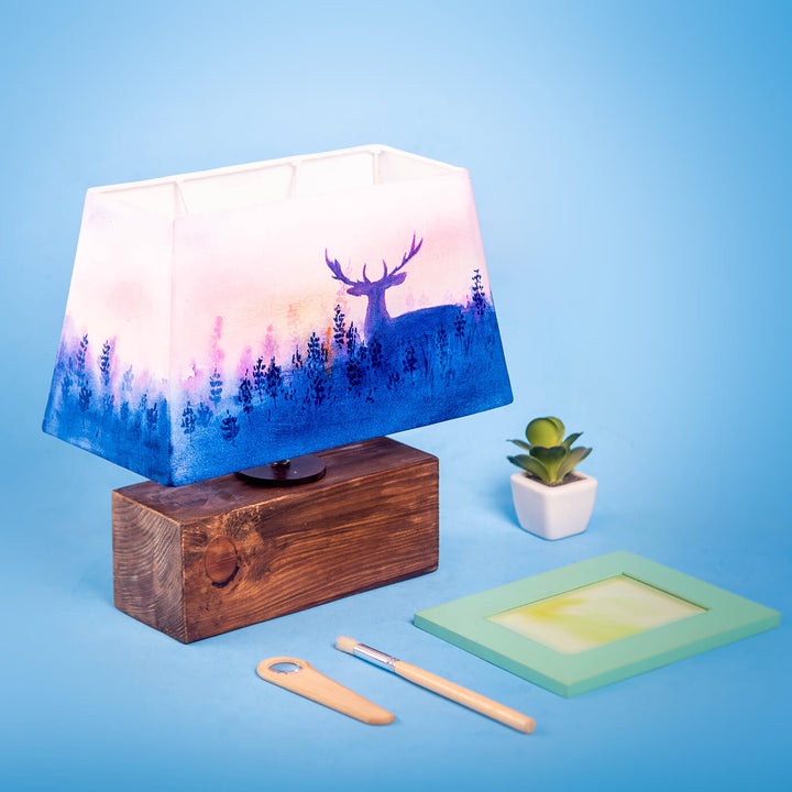 Handpainted Rectangular Empire Lamp