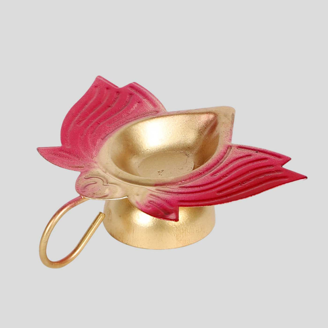 Set of 10 | Handmade Red Lotus Oil Lamp / Diya