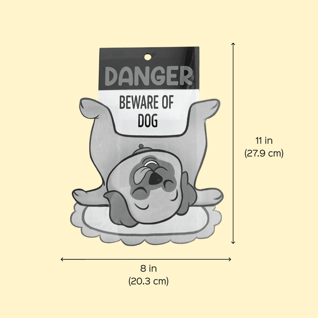 Printed Cute "Danger Beware Of The Dog" MDF Wood Wall Decor