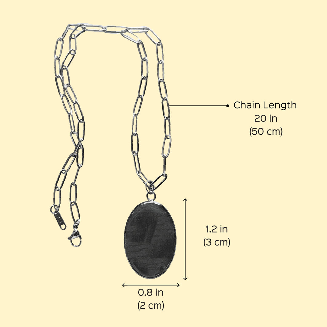 Illustrated White Ceramic Objects Inspired Resin & Stainless Steel Necklace