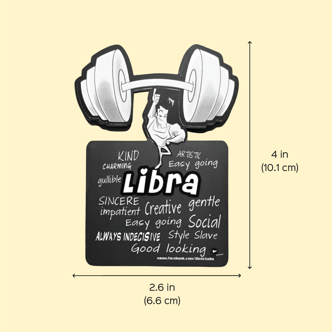 Printed Libra Zodiac Sign MDF Wood Fridge Magnet