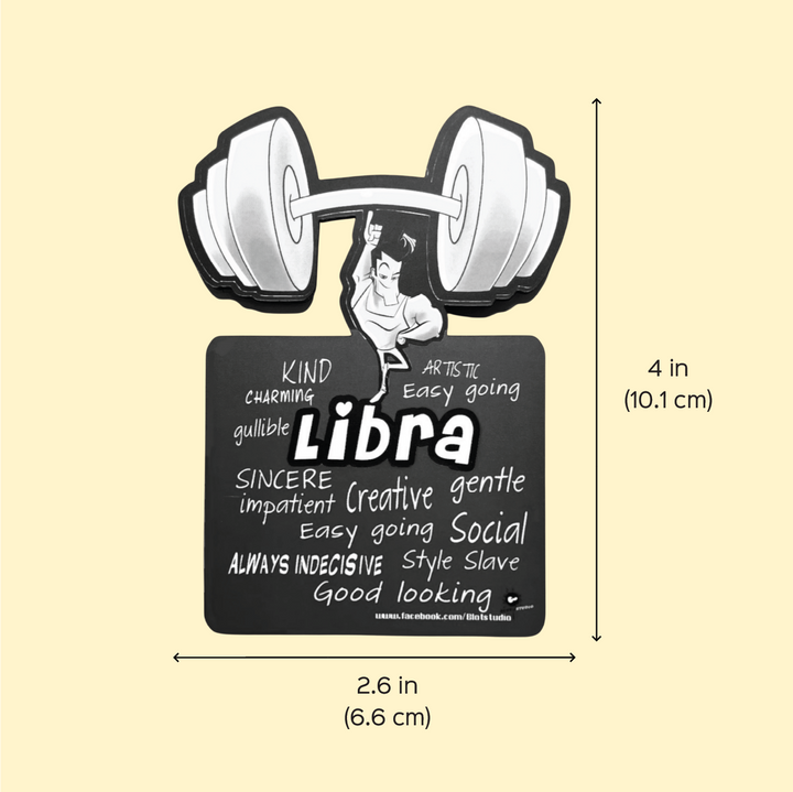 Printed Libra Zodiac Sign MDF Wood Fridge Magnet