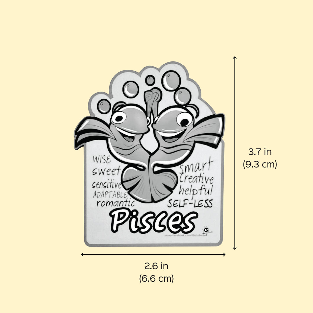 Printed Pisces Zodiac Sign MDF Wood Fridge Magnet