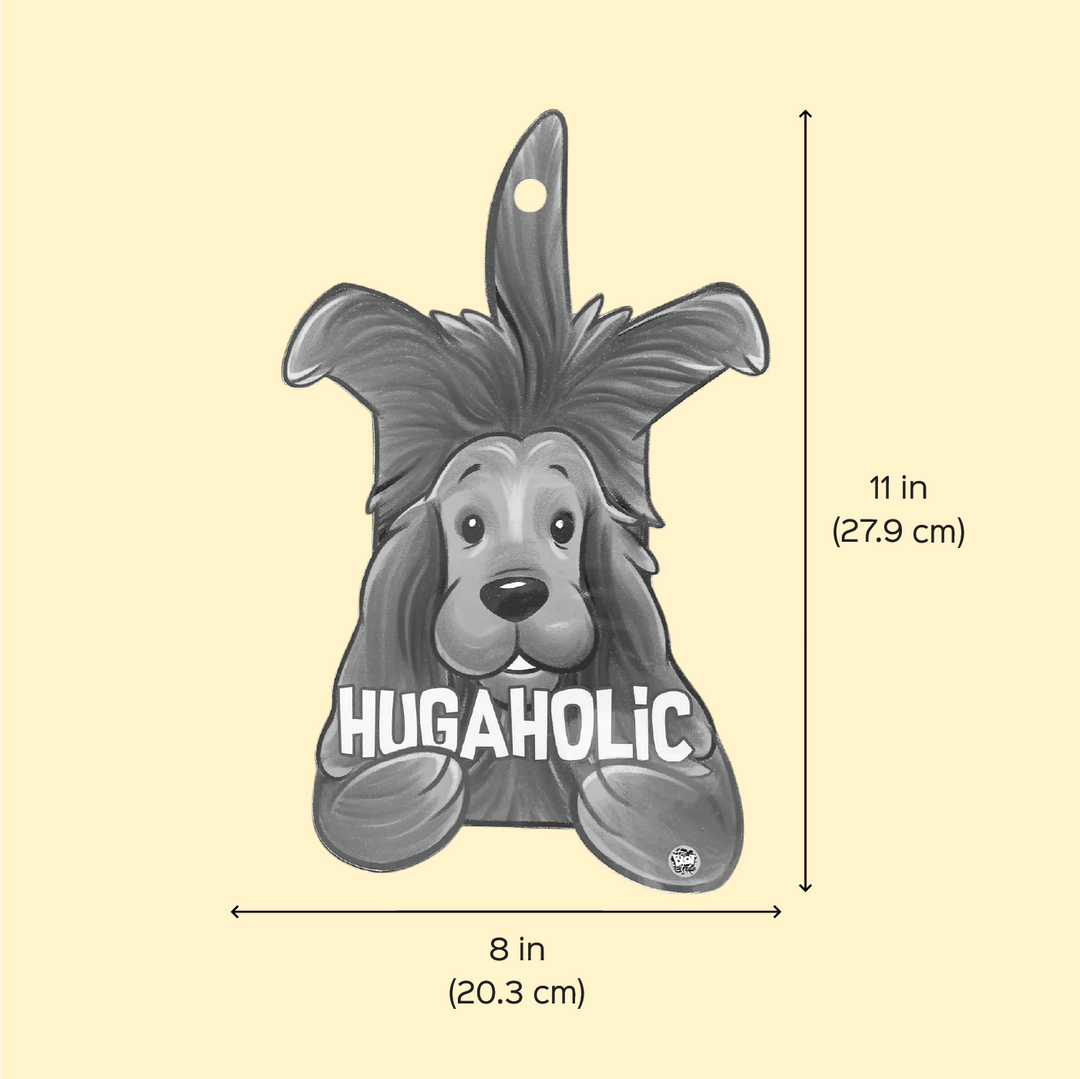 Printed Dog Theme "Hugaholic" MDF Wood Wall Decor